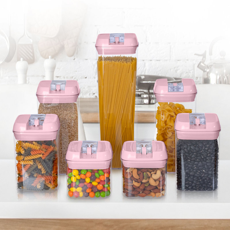 Ensemble de 7 contenants alimentaires, Rose
