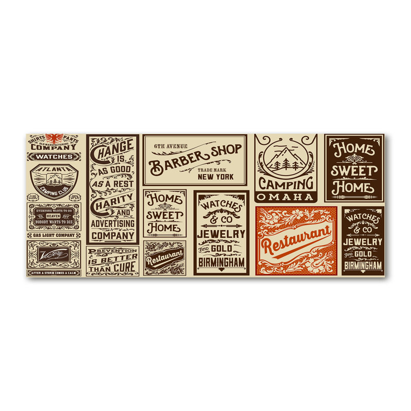 Ads And Labels - No Frame Print on Canvas