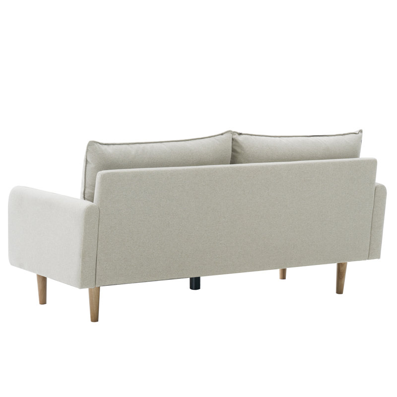Cartlin 70.1" Upholstered Mid-Century Modern Sofa, Beige