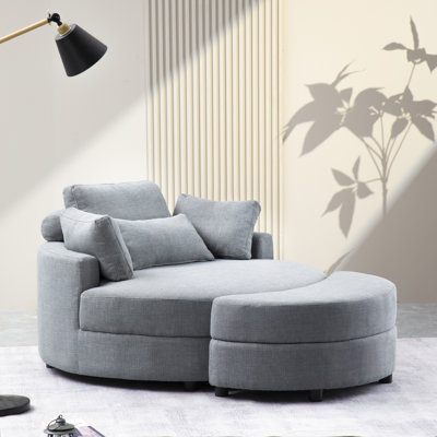 Danieal 51.2'' Wide Barrel Chair and Ottoman