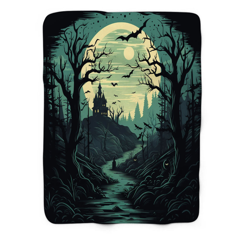 Phantom Forest - couverture sherpa de qualité supérieure 1 pièce, L 50 po x L 60 po
