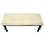 Banc de 44 po avec siège en tissu crème - Bois massif gris, adapté à toutes les pièces