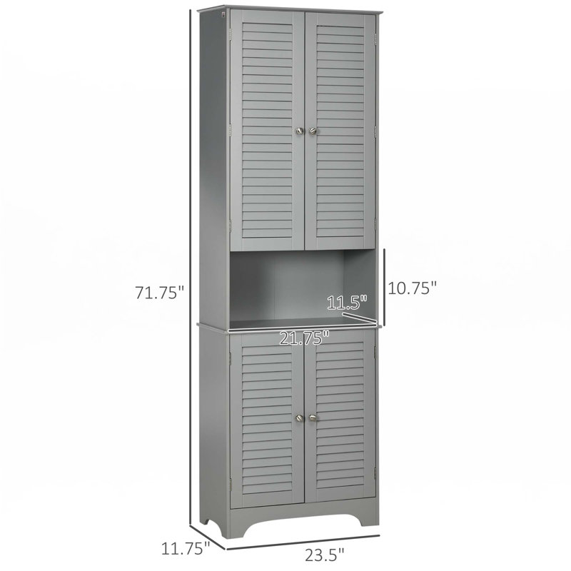 Tall Narrow Bathroom Storage Cabinet, Gray