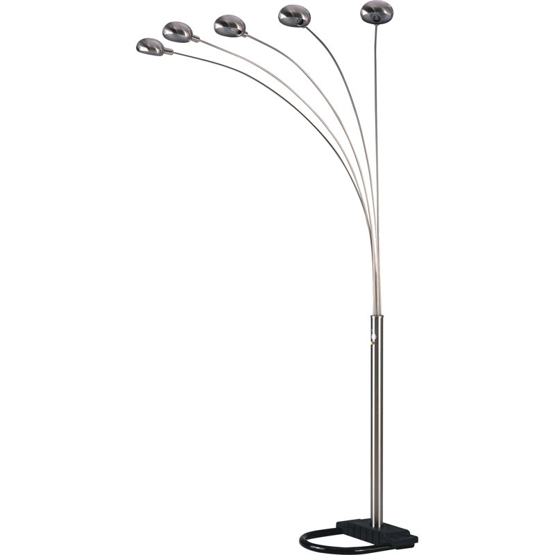 Lampe sur pied à l’arbre 84 po Holdrege, Noir / argent, Argent