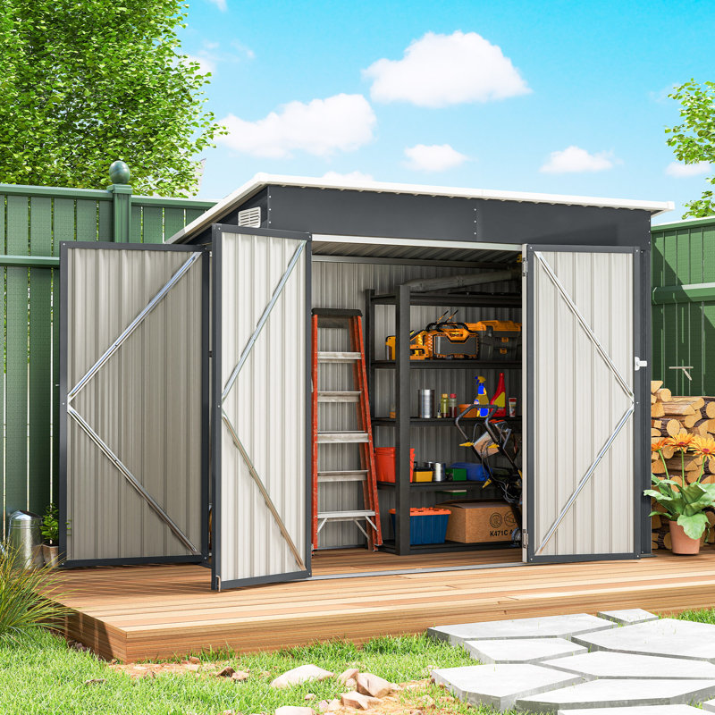 Garden Storage Shed, Dark Grey