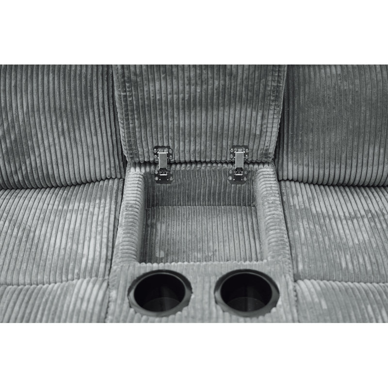Peosta 72" Wide Upholstered Reclining Loveseat with Cup-holder, Sofa Couches , Manual Double Reclining