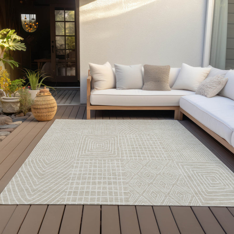 Tapis intérieur / extérieur beige Owen , 3 pi x 5 pi
