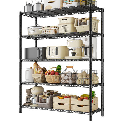 Height-Adjustable Garage Wire Shelving Unit For Kitchen, Laundry Room, Pantry, Warehouse, Basement