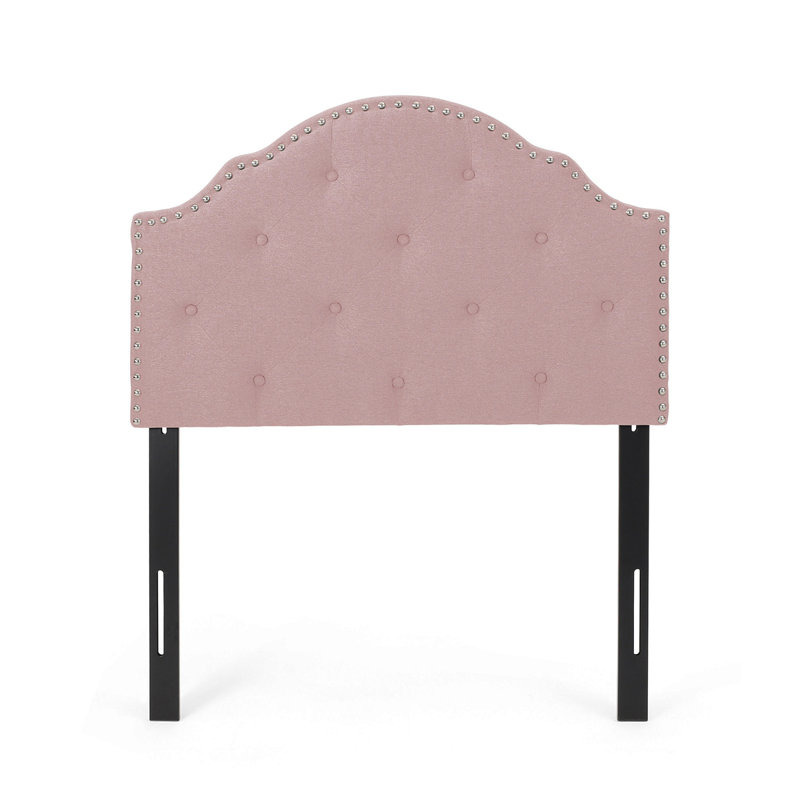 Tête de lit tapissier capitonnée de taille simple, tête de lit en bois massif avec pieds en métal durables, tête de lit simple à hauteur réglable avec garniture cloutée, tête de lit en tissu au design moderne capitonné
