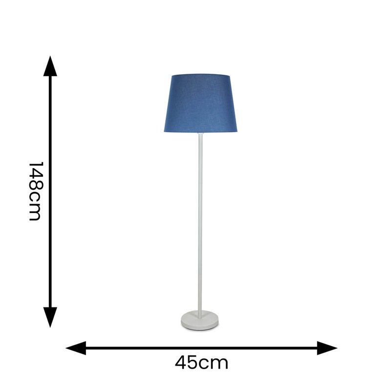 Romeir 148cm Matte Traditional Floor Lamp, Navy Blue