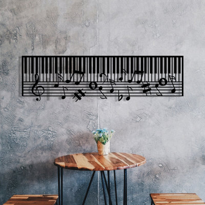 Accessoire mural décoratif en métal, finition noire, 27,6 po x 11,8 po | Fabrication 100% métal, épaisseur: 0,05 pouce | Conception élégante et durable, parfaite pour la décoration intérieure et les espaces de vie modernes