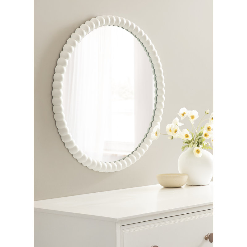 Round Beaded Bathroom Mirror