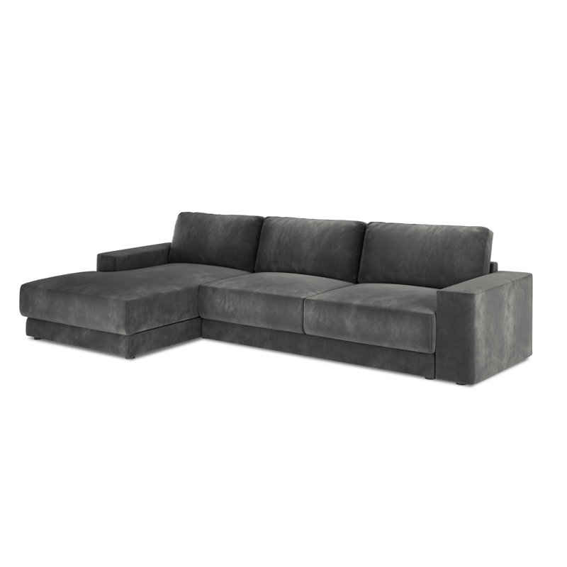 Donatella 6 Seater Sofa Bed, Left Hand Facing, Dark Grey Velvet