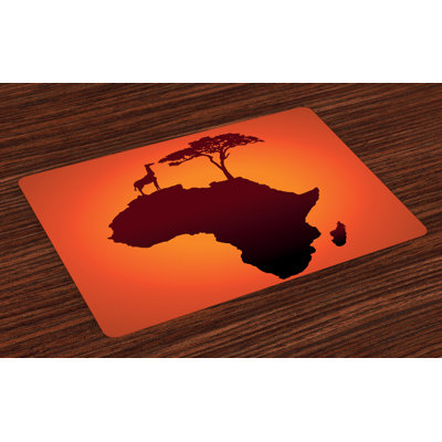 Mccollough African Safari Map with Continent Placemat