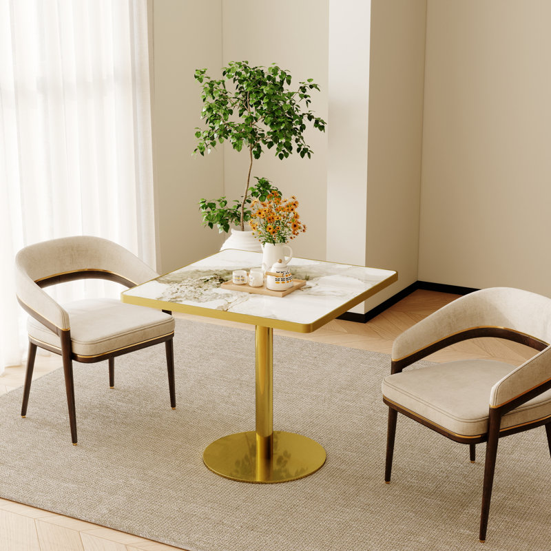 Table de salle à manger ronde 31,5 po Creyton, Gris ardoise clair, Carrée