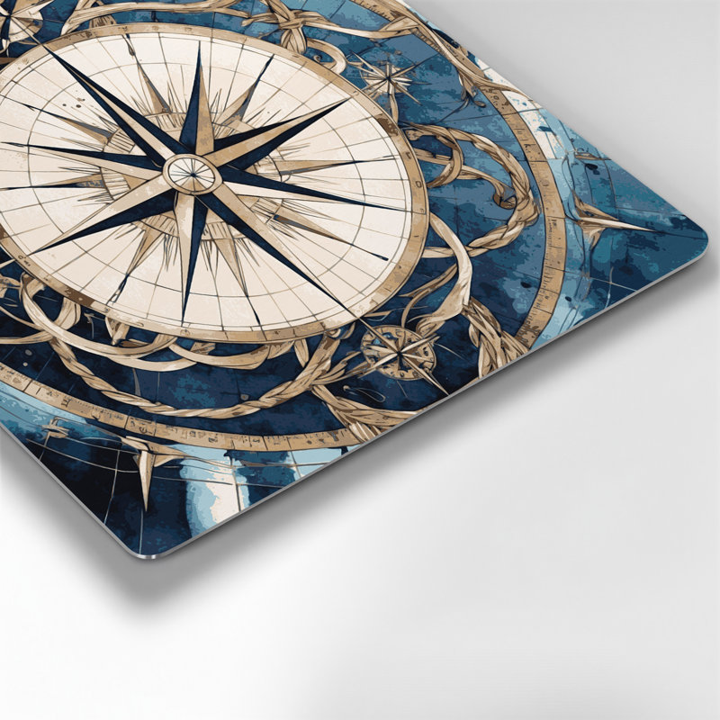 Art nautique gris sur toile, H 32 po x l 32 po