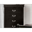 Commode à finition cerisier foncé avec tiroirs en queue d'aronde et étui anti-poussière, parfaite pour les meubles de chambre à coucher transitionnels-525987833