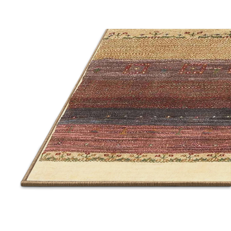 Tapis contemporain brun / beige, Rectangle 8 pi x 10 pi