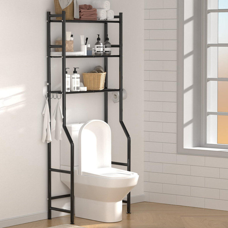 Rangement à 3 niveaux au-dessus de la toilette, Noir