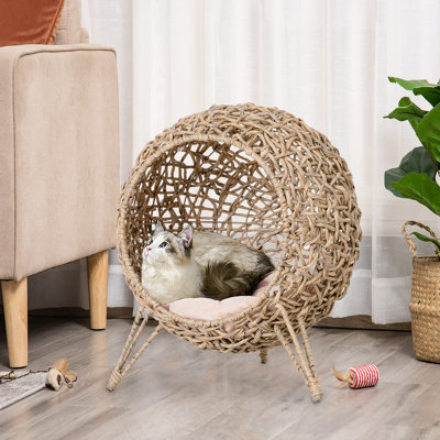 Ensemble de maison pour chat / chaton 20,5 po tissé à la main