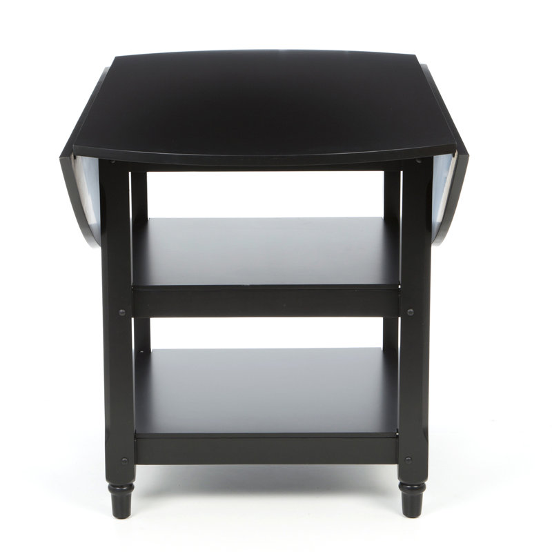 Bristol Point Extendable Round Solid Wood Base Dining Table, Black