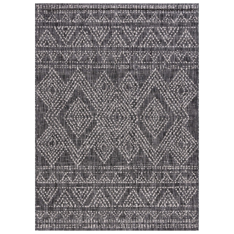 Tapis d'intérieur / extérieur à motif géométrique Hayna, Rectangle 5 pi 3 po x 7 pi 7 po