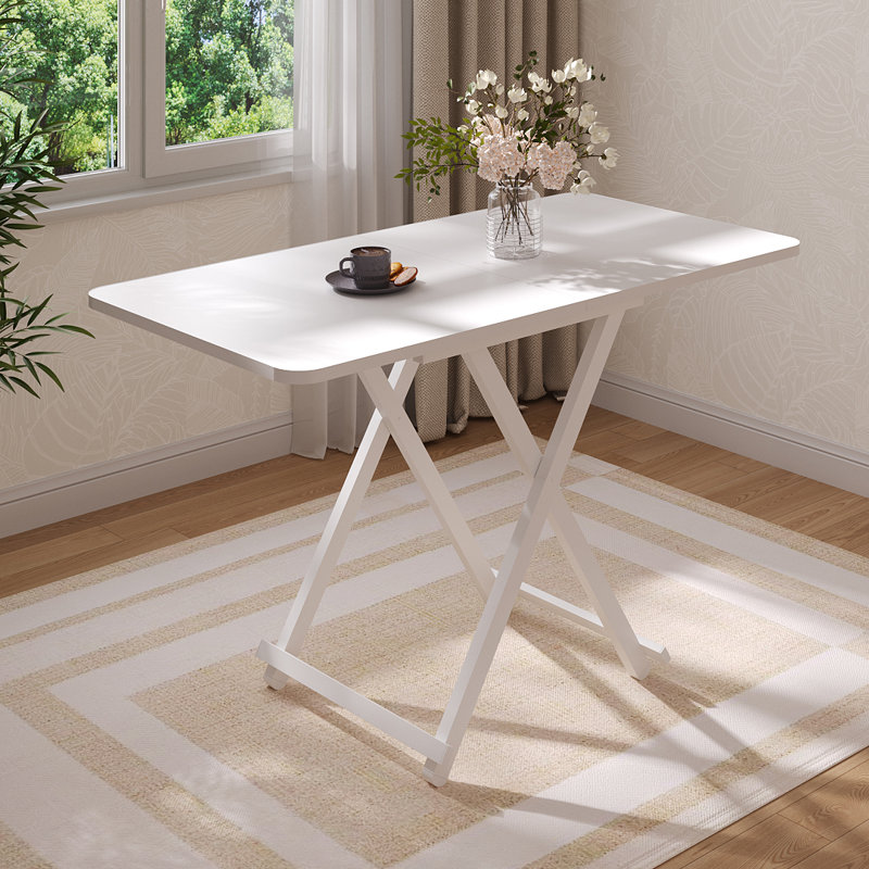 Foldable Rectangular Dining Table, White