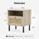 Aimara Rattan Nightstand Set 2, Bedside Table with Open Shelf and Door, Boho End Table
