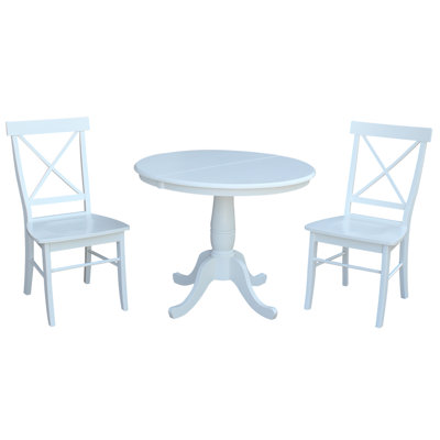 Echols 3 - Piece Extendable Solid Wood Dining Set