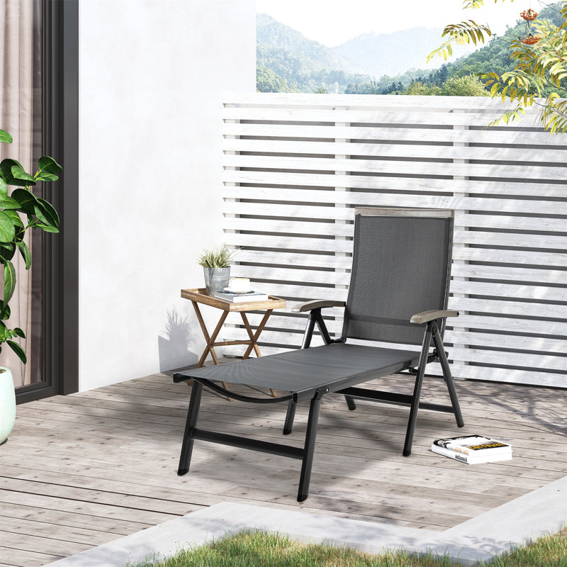 Aymelia 144cm Long Reclining Single Chaise, Grey