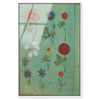 Anémone II, impression acrylique encadrée, décor floral vintage par Art Remedy, cadre blanc, 16 x 24