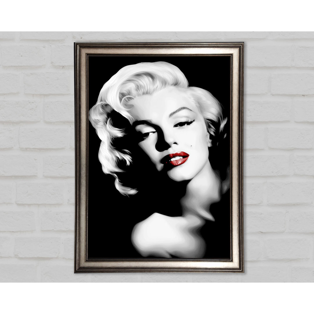 Marilyn Monroe Rote Lippen Portrait - Druck