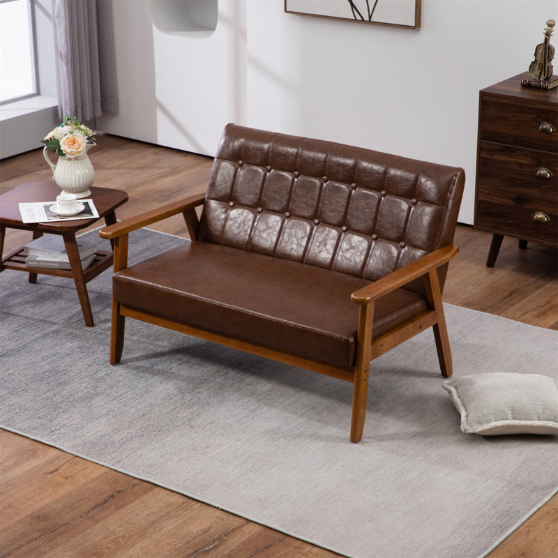 Canapé Mid-Century, Marron foncé
