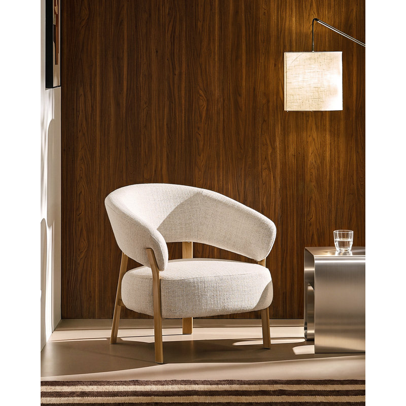 Fabric Upholstered Armchair, Brown