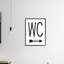 Toilette WC pointant vers la droite, typographie minimale de salle de bain - art textuel-66797808-66797809
