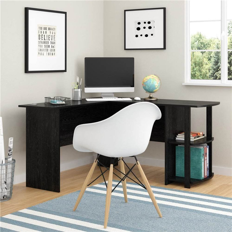 Ridgemoor L-Shaped Computer Desk, Black