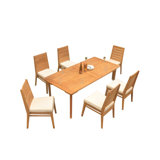 Outdoor 7 - Piece Teak Dining Set