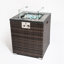 Table chauffante extérieure de 71 cm (28 pouces) - Caractéristiques : Brûleur en acier inoxydable, colonne de feu au propane brun foncé, flamme réglable