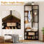 Portemanteau sur pied avec tablettes de rangement et crochets amovibles - brun-1514442753