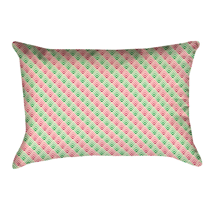 Coussin Katelyn Elizabeth, Sergé de coton, Rose/vert