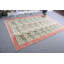 Grand tapis rétro Oushak à motif floral rétro: cadeau de tapis de salon kurde turc antique