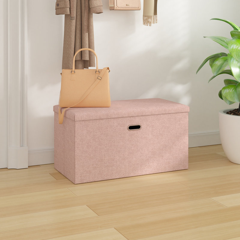 30Inches Foldable Storage Ottoman Bench, Storage Chest, End Of Bed Foot Rest Stool With Padded Seat, Bedroom Bench For Living Room, Support 350Lbs