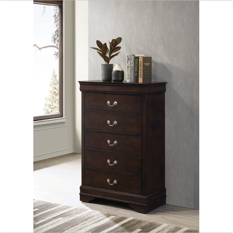 Commode de chambre à 5 tiroirs Janson Cappuccino