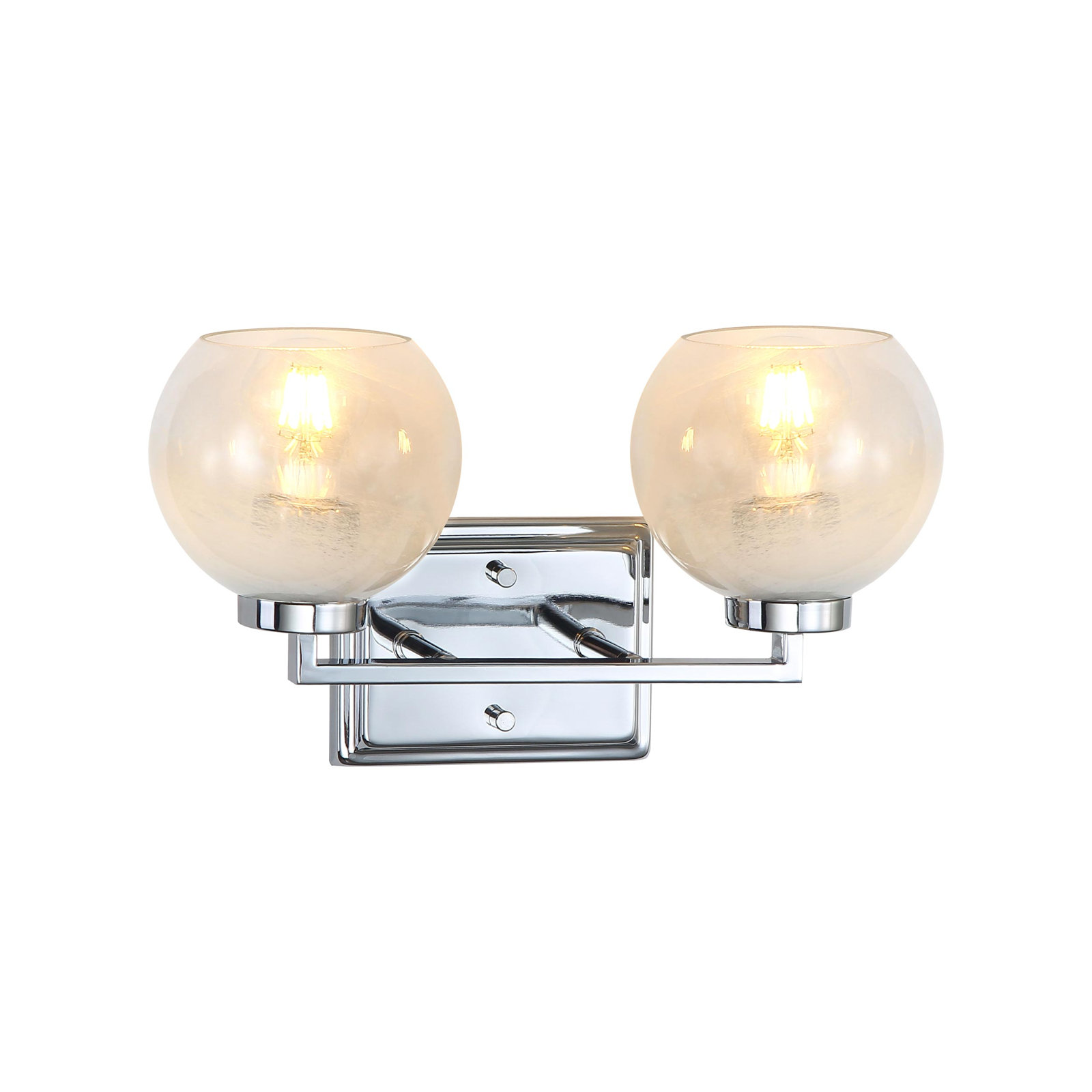 Nella 2 Light Bath Vanity with Alabaster Shade, Chrome