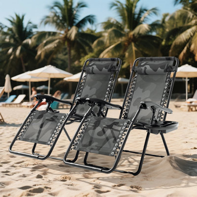 Adjustable Zero Gravity Lounge Chairs Detachable Tray & Headrest Pillows 330 Lb Capacity Foldable Patio Recliners For Beach Pool??