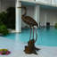 Copper and Metal Great Heron Perched Fountain
