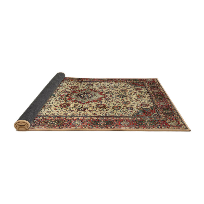 Tapis décoratif rouge à motif oriental Lillie, Rond 7 pi