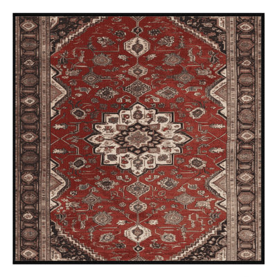 Machine Washable Persian Brown Area Rug