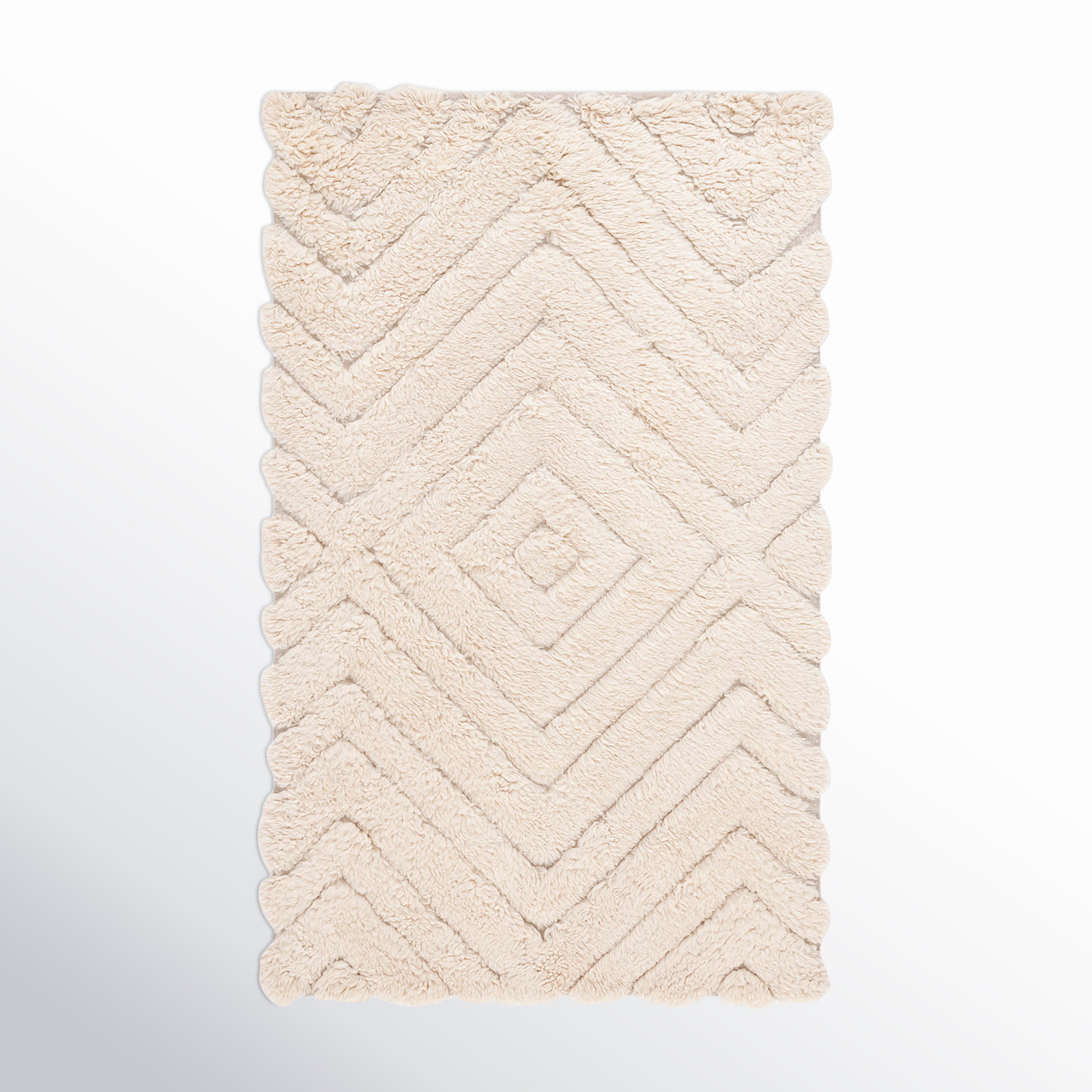 Dabria Handmade Wool Beige Rug, Rectangle 4' x 6'