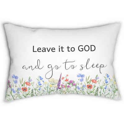 Inspirational Quote Lumbar Pillow with Calligraphy Text Religious Room Decor Throw Pillow Christian Cushion With Faith Spiritual